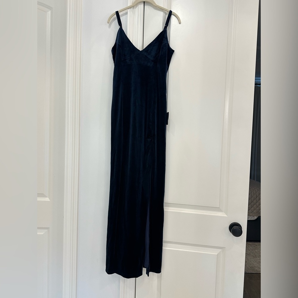 Lulu’s Promise of Forever Blue Velvet Column Maxi Dress NEW WITH TAGS small - Picture 8 of 16